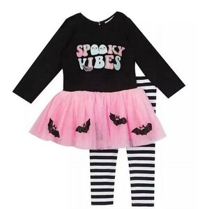 Counting Daisies Girl Halloween 2 Piece Set Dress with Tutu and Leggings